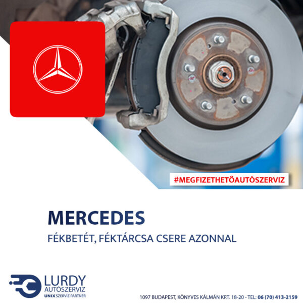 mercedes-fekbetet-csere Mercedes A 160 fékbetét, féktárcsa csere árak